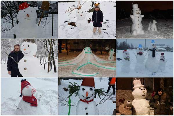 Началось голосование за самого красивого снеговика Резекне!