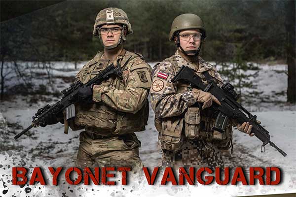 В Резекне и Вилянах пройдет военный марш "Bayonet Vanguard"